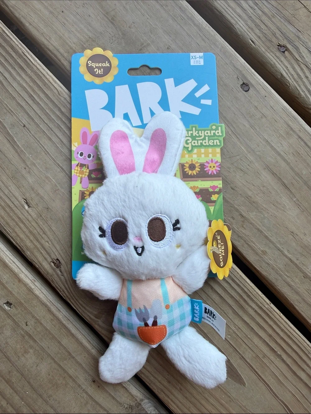 NWT Squeak It XS-Medium Backyard Garden Dog Toy Rabbit Bunny Green Thumb Bun
